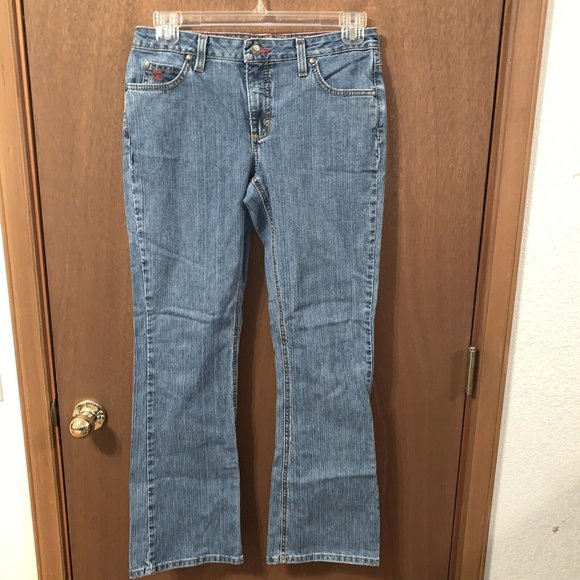 VF Jeanswear 20X Denim Blue Jean Size 9/10 x 32 Horse/Horseshoe On Back Pocket - Picture 3 of 15